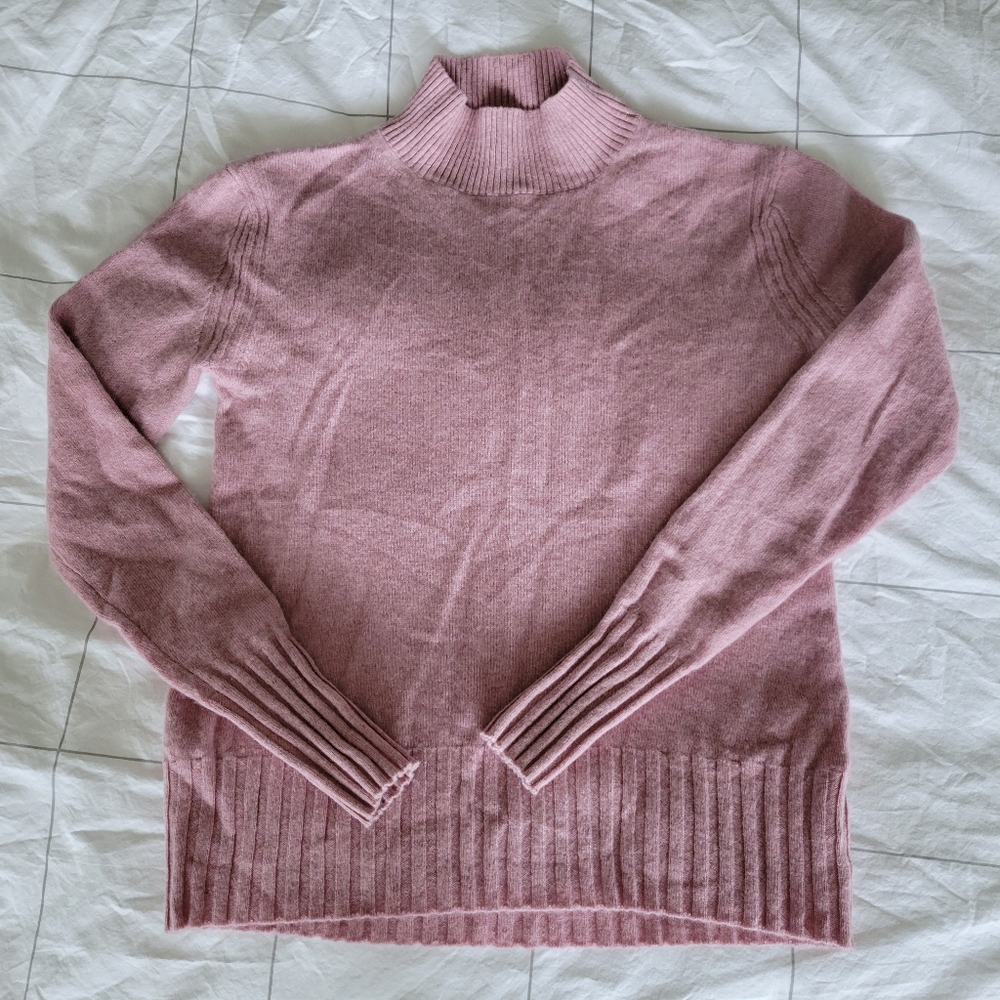 J.Crew 100% Cashmere Mockneck Sweater  XXS in Heather Dark Rose